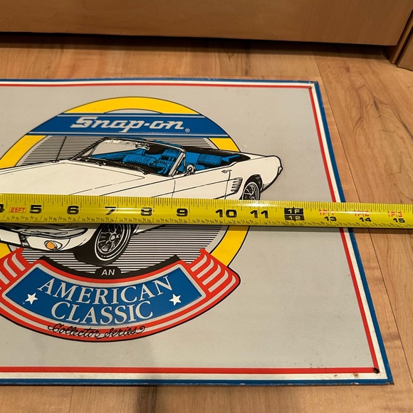 SNAP ON TOOLS Tin Sign Mustang Convertible EARLY 1960's FORD MUSCLE CAR - Picture 3 of 4